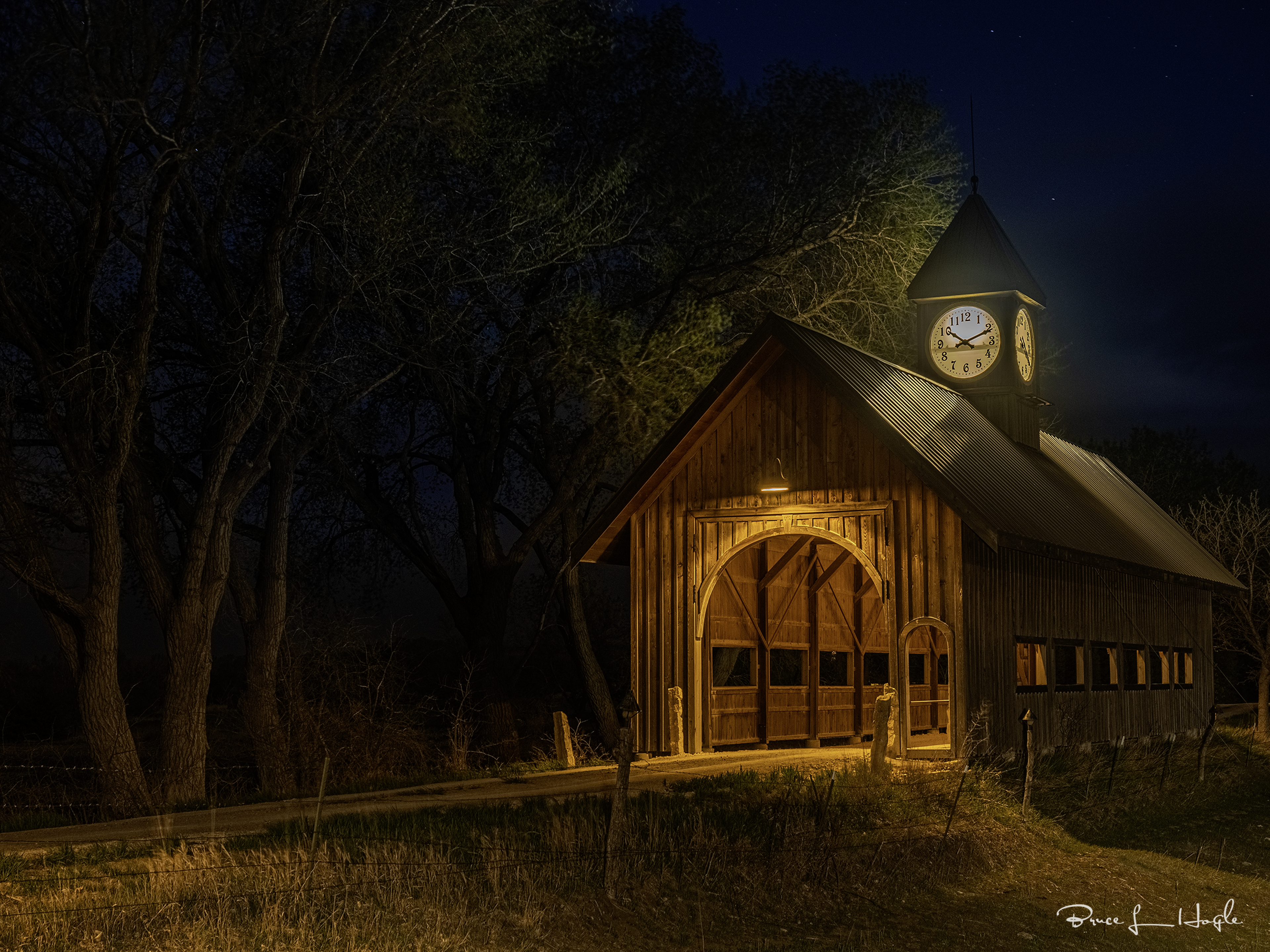 The bridge at night by Bruce Hogle.